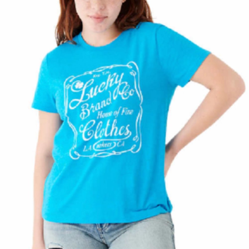 Lucky Brand Soft Retro Graphic Tee Deep Turquoise
